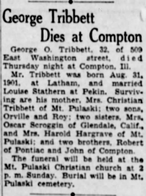 Clipping from The Pantagraph